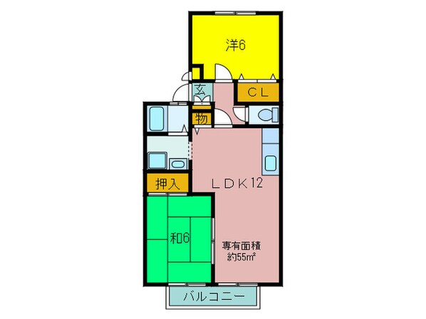 グリ－ンベルＢ棟の物件間取画像